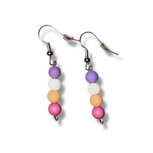 5 For $25 HANDCRAFTED Colourful Matte Acrylic Beaded Earrings